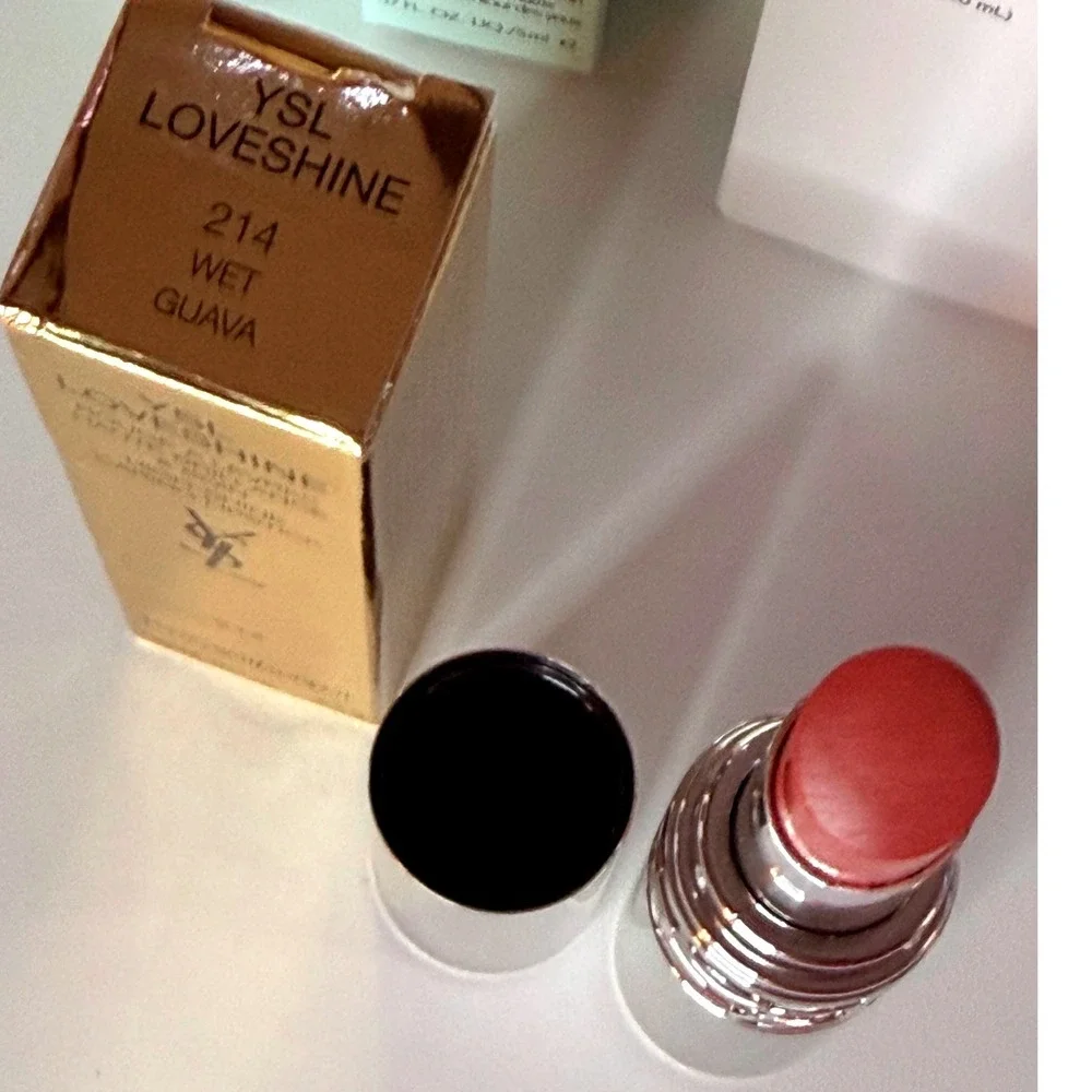 YSL Loveshine Lip Oil Stick 214 Wet Guava High Shine Caring Lipstick 0.11oz